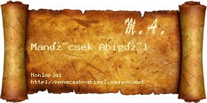 Manácsek Abigél névjegykártya